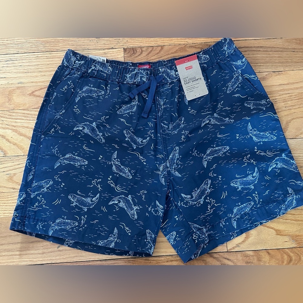 NWT LEVI’S XX Chino Easy 6” Naval Academy Fishing Print Shorts Sz Med phish